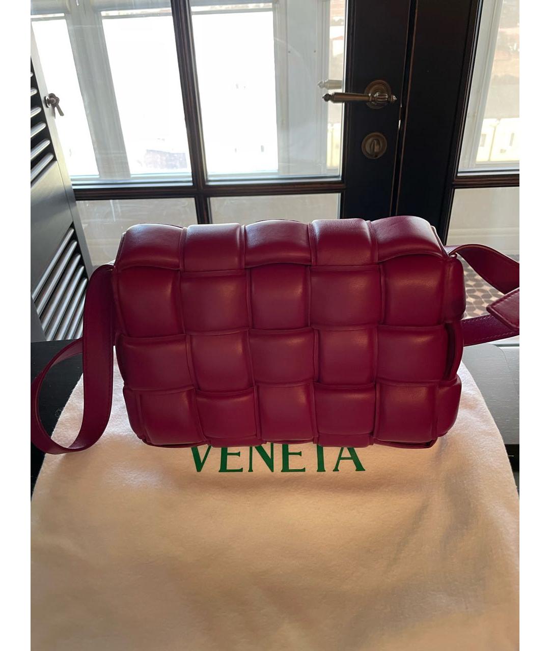 BOTTEGA VENETA Бордовая кожаная сумка через плечо, фото 2