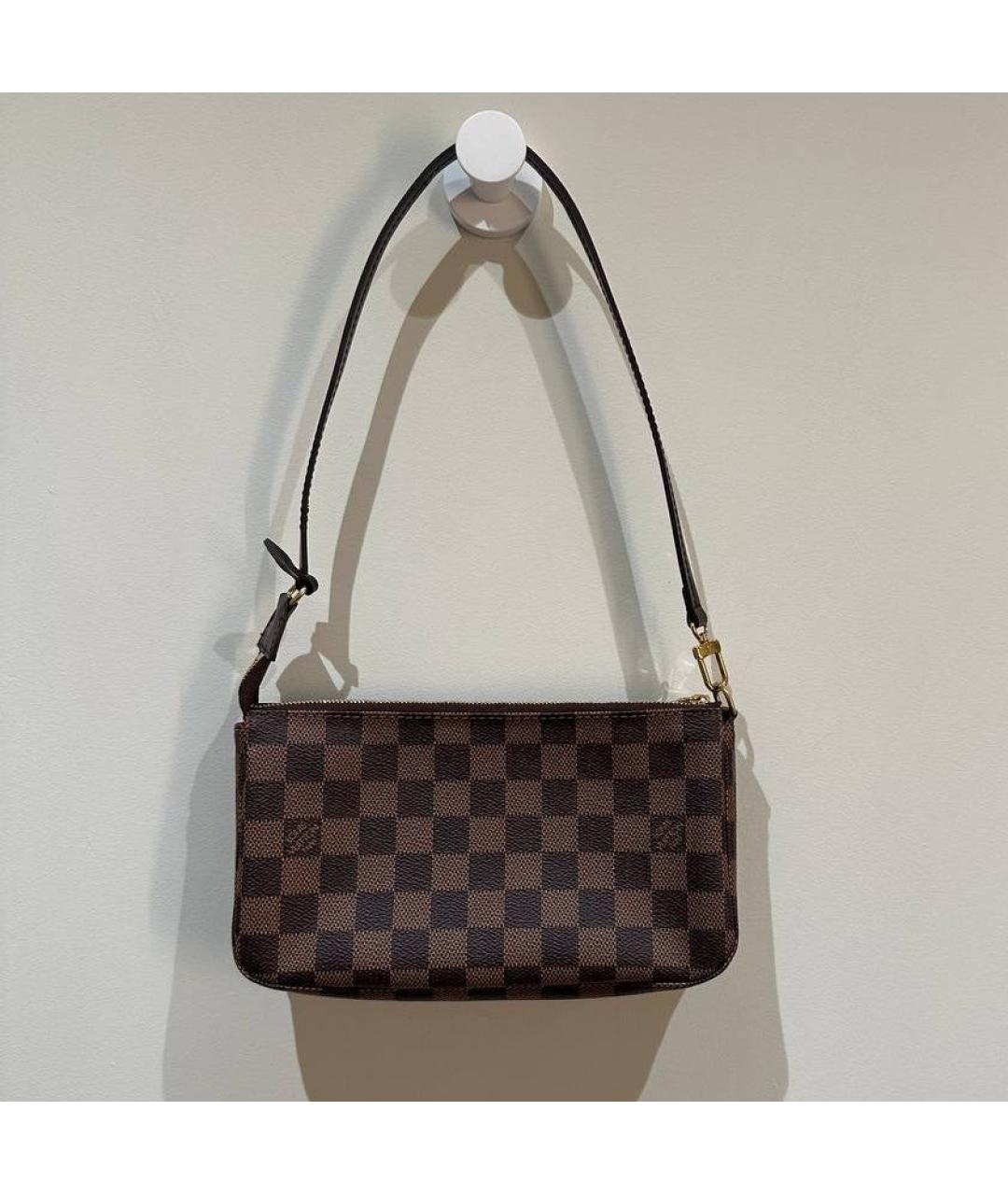 LOUIS VUITTON Коричневая сумка с короткими ручками из искусственной кожи, фото 6