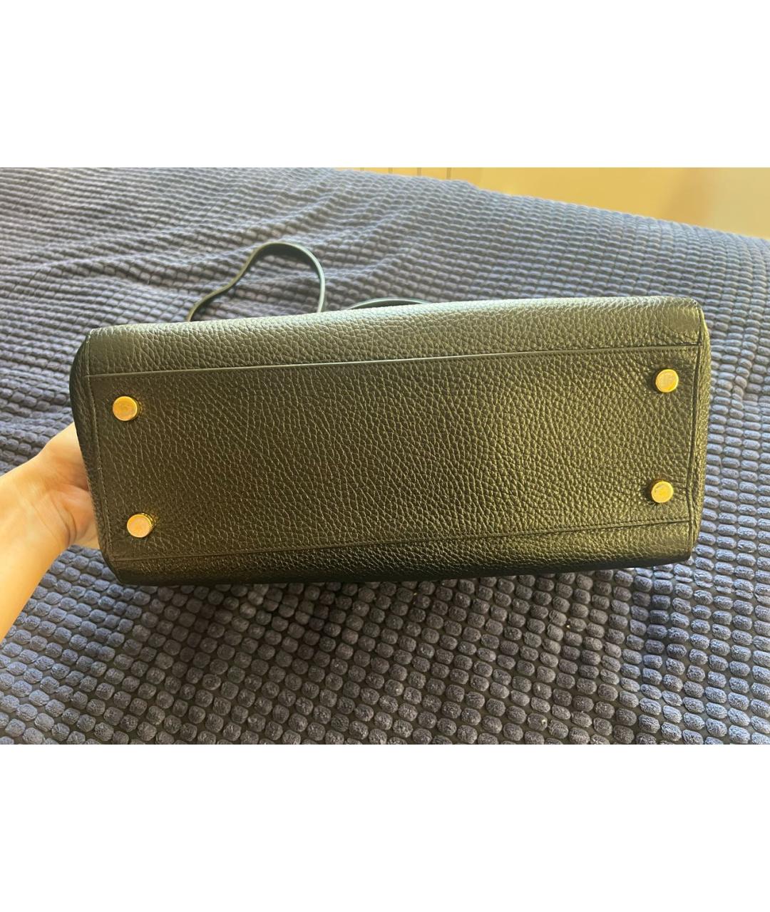 SAINT LAURENT Черная кожаная сумка с короткими ручками, фото 4