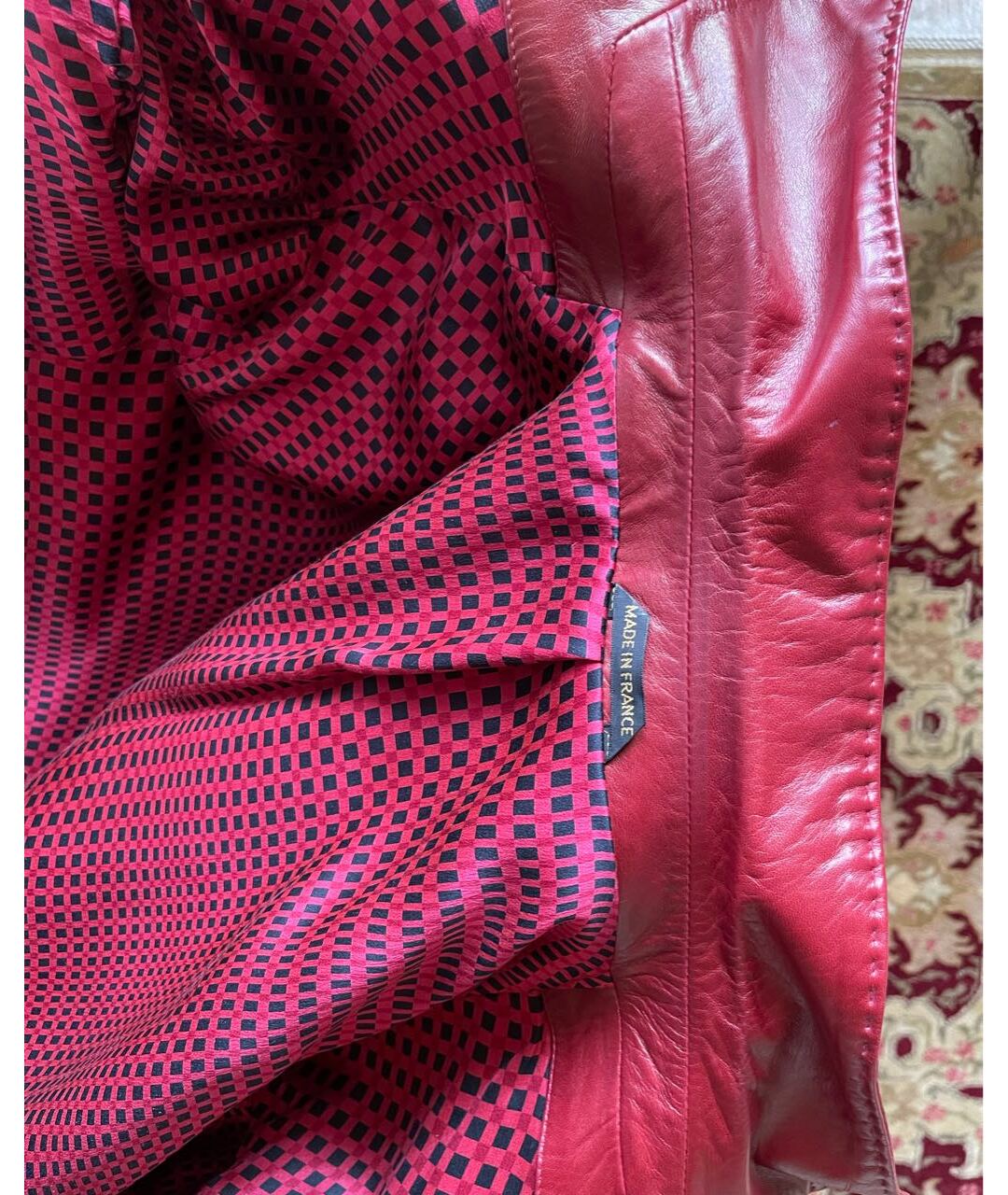 ZILLI Бордовый кожаный пиджак, фото 7