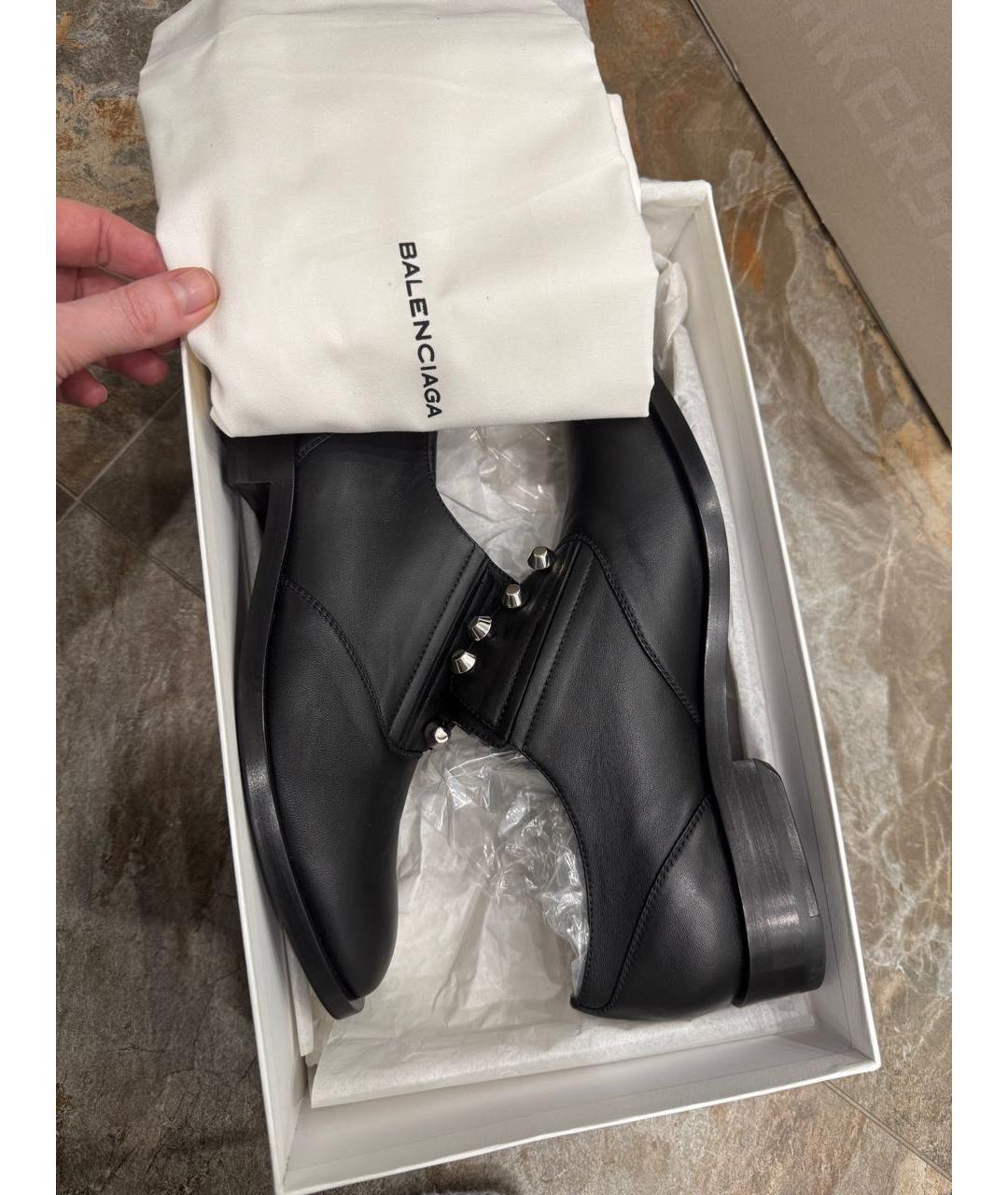 BALENCIAGA Черные кожаные лоферы, фото 5