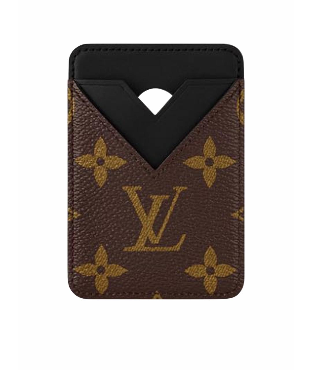 LOUIS VUITTON Коричневый кожаный кардхолдер, фото 1