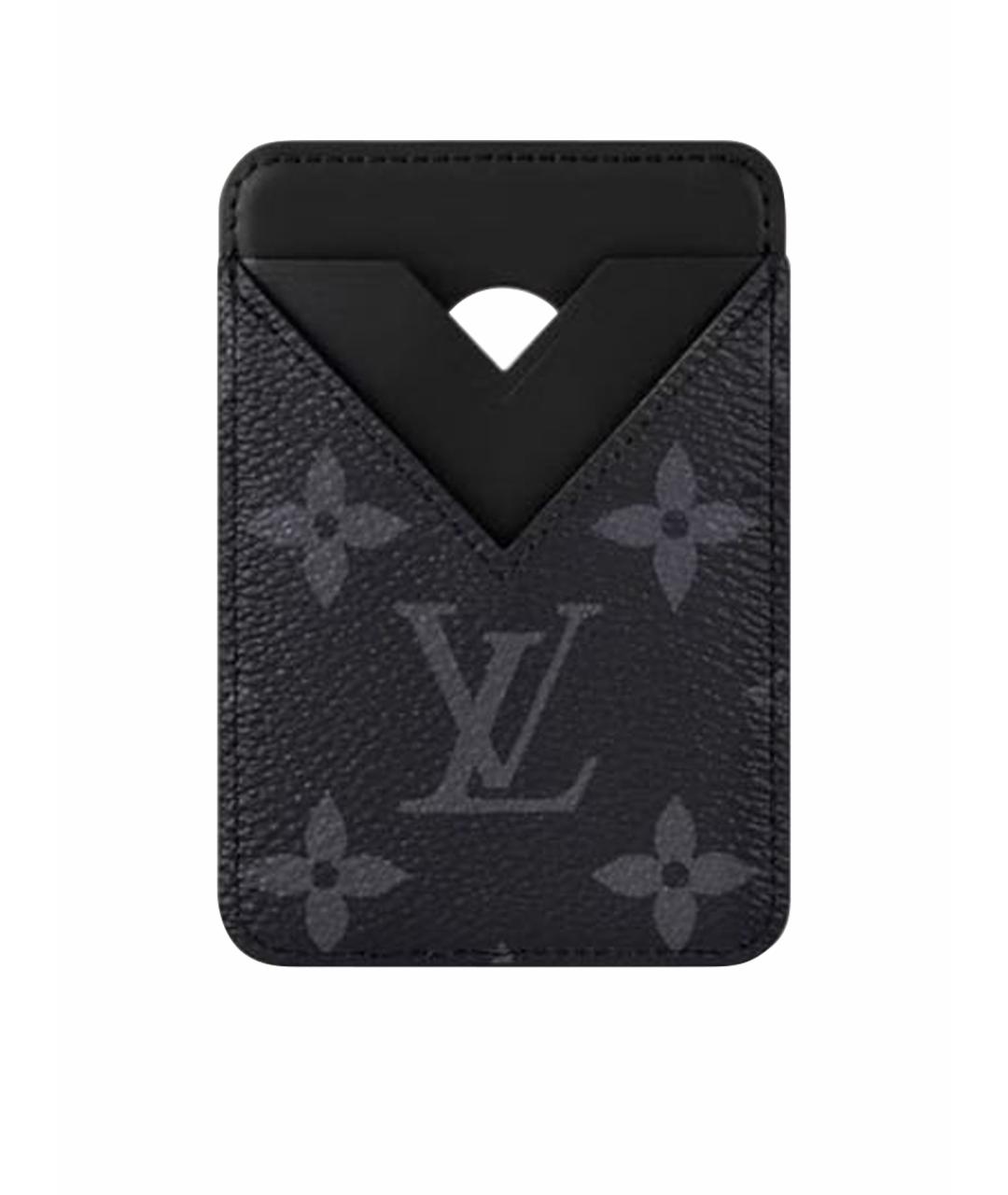 LOUIS VUITTON Черный кожаный кардхолдер, фото 1