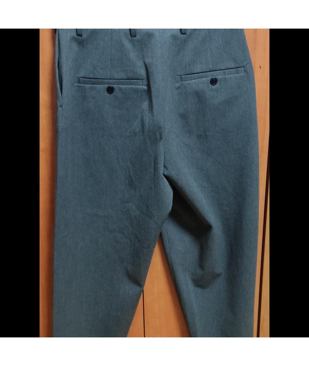 CELINE Серые полиэстеровые классические брюки, фото 2