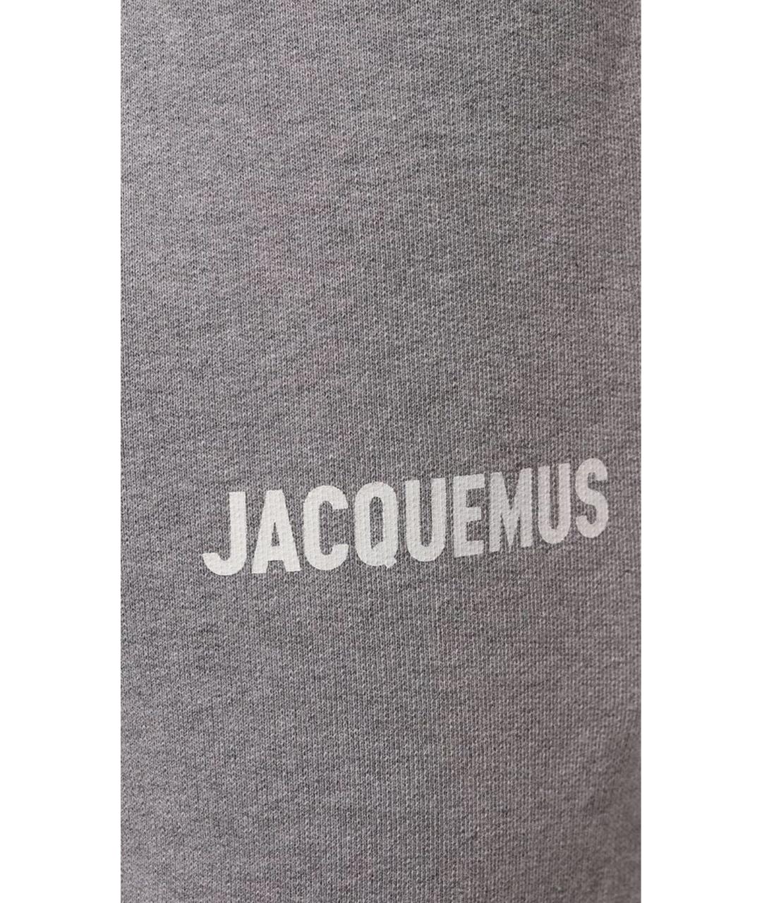 JACQUEMUS Серые хлопковые повседневные брюки, фото 4