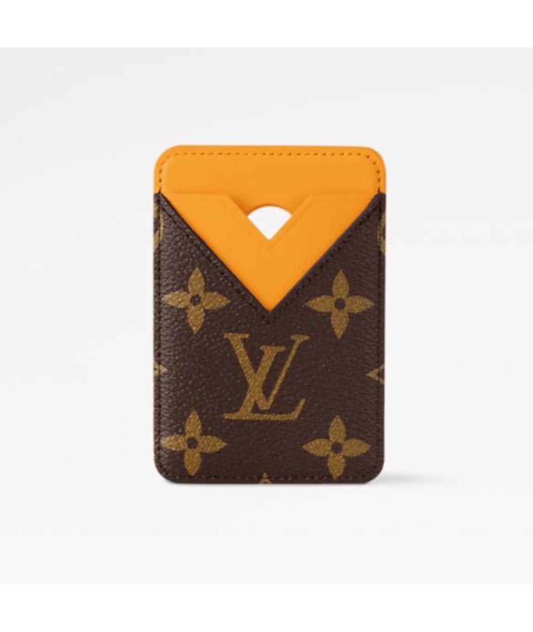 LOUIS VUITTON Желтый кожаный кардхолдер, фото 6