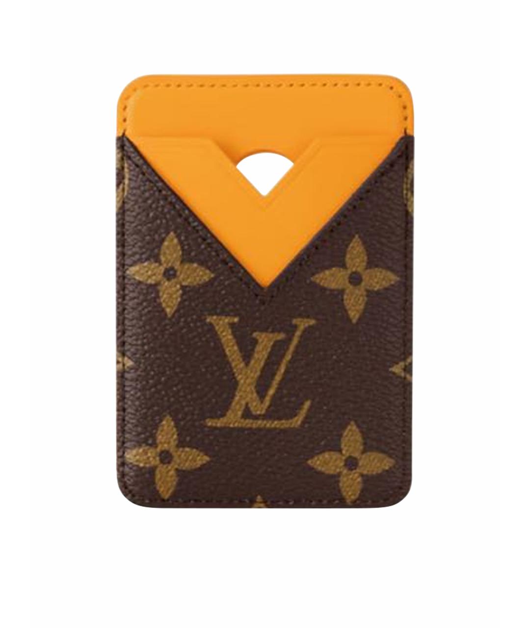 LOUIS VUITTON Желтый кожаный кардхолдер, фото 1