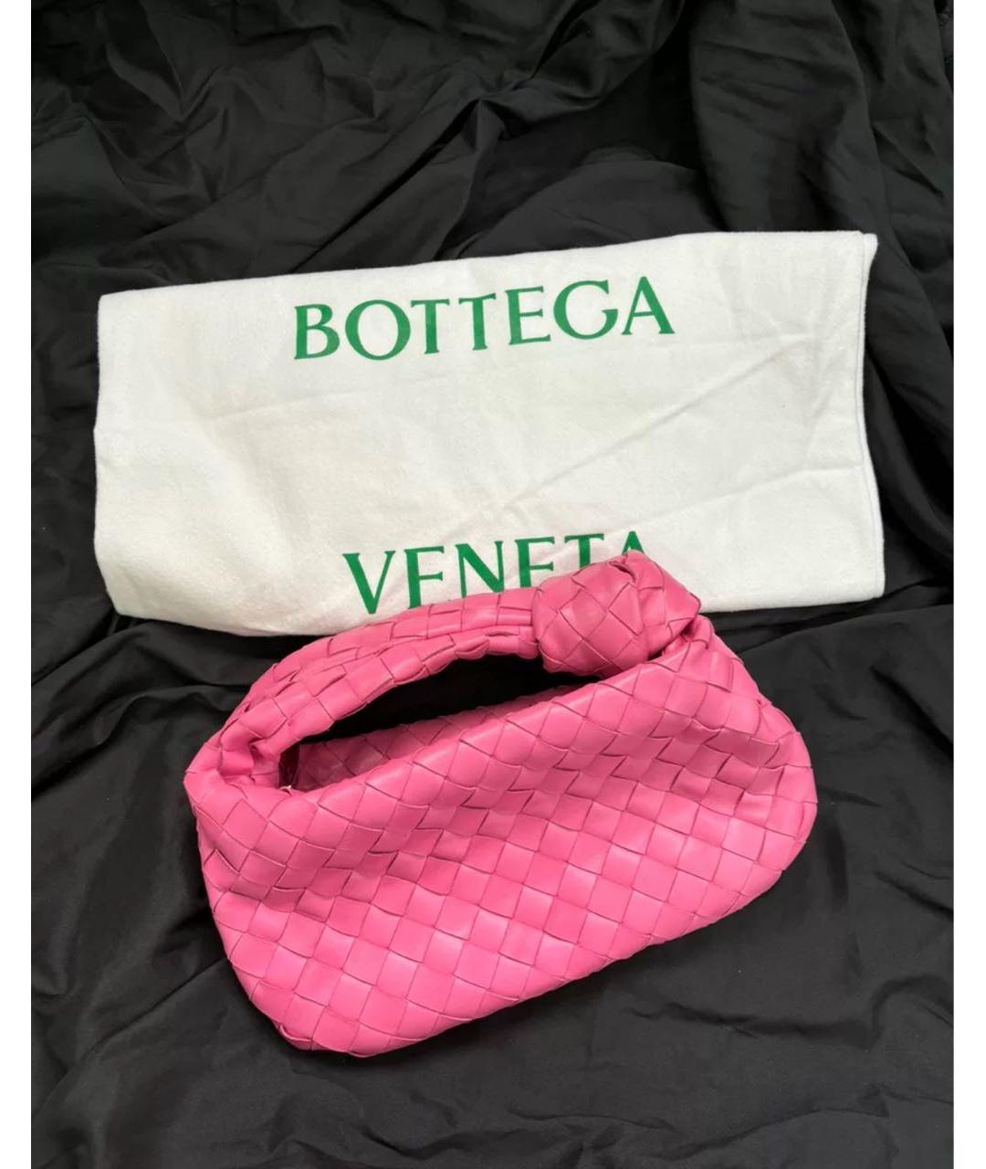 BOTTEGA VENETA Розовая кожаная сумка с короткими ручками, фото 8