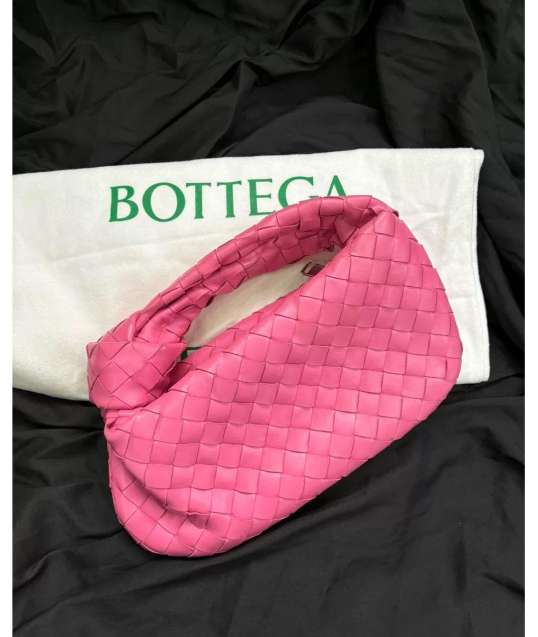 BOTTEGA VENETA Розовая кожаная сумка с короткими ручками, фото 3