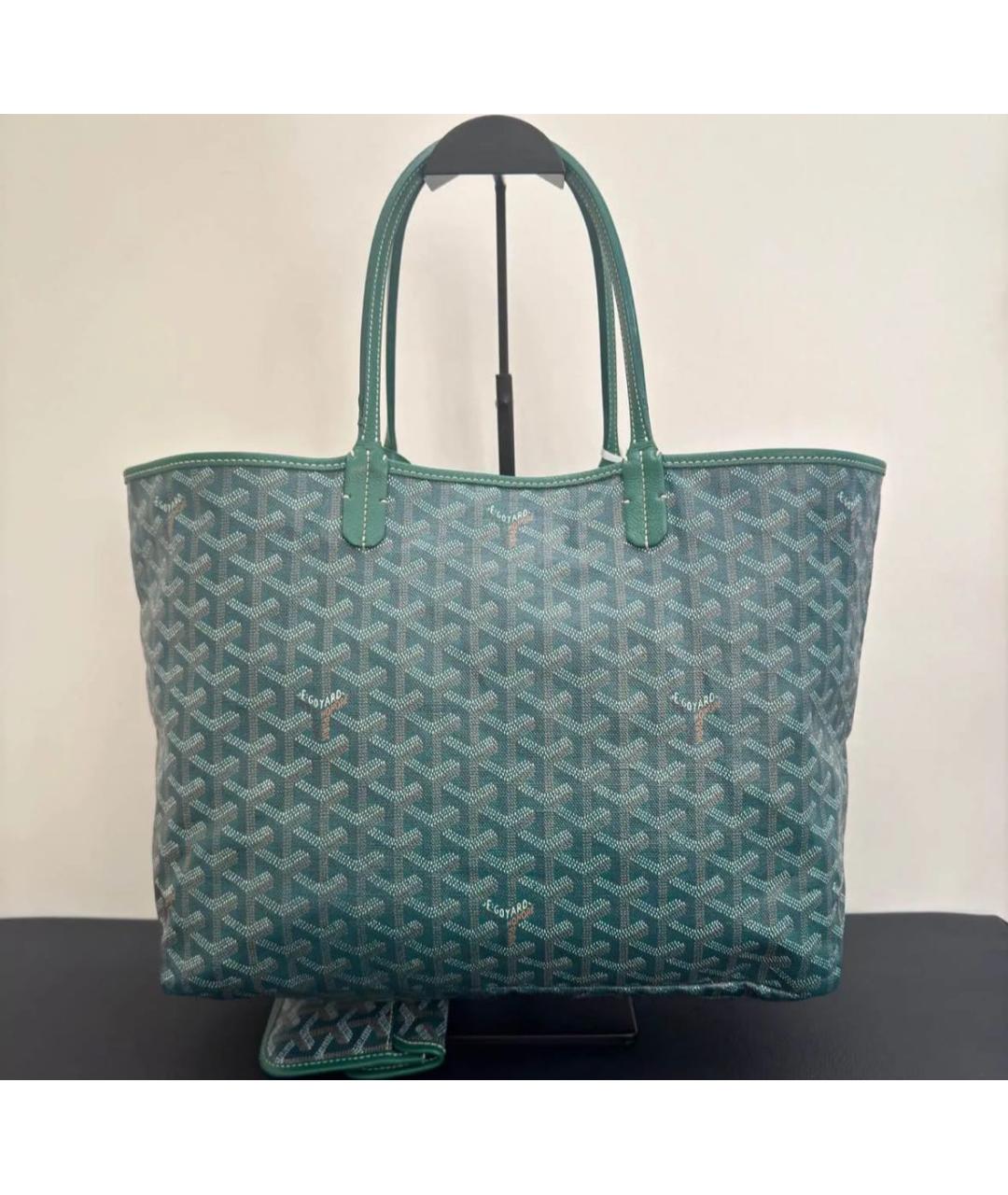 GOYARD Зеленая кожаная сумка тоут, фото 6