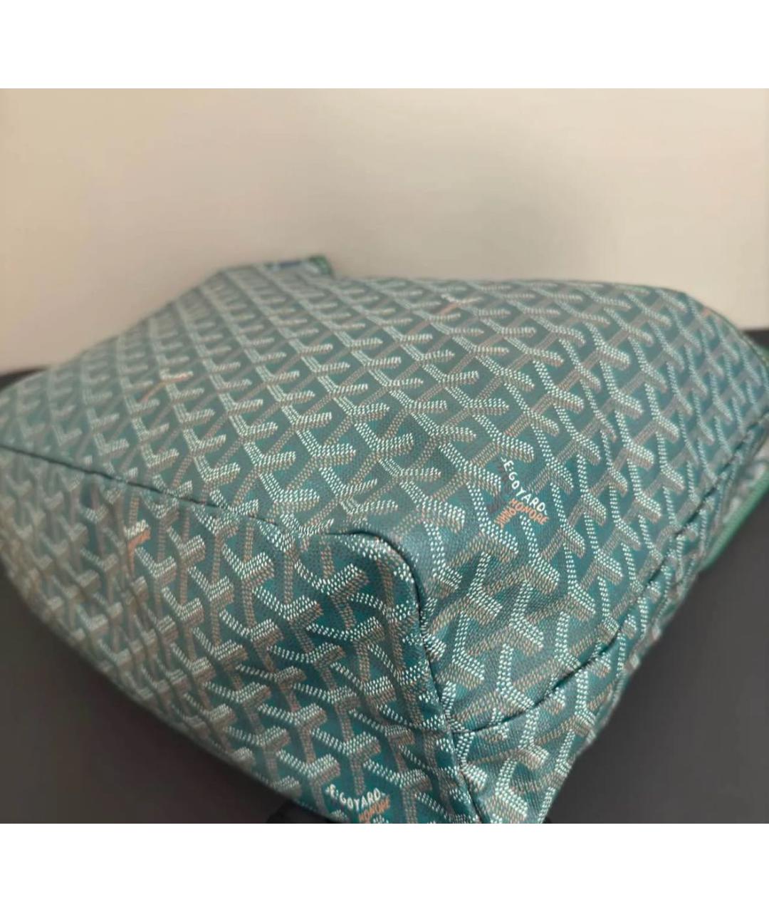 GOYARD Зеленая кожаная сумка тоут, фото 3