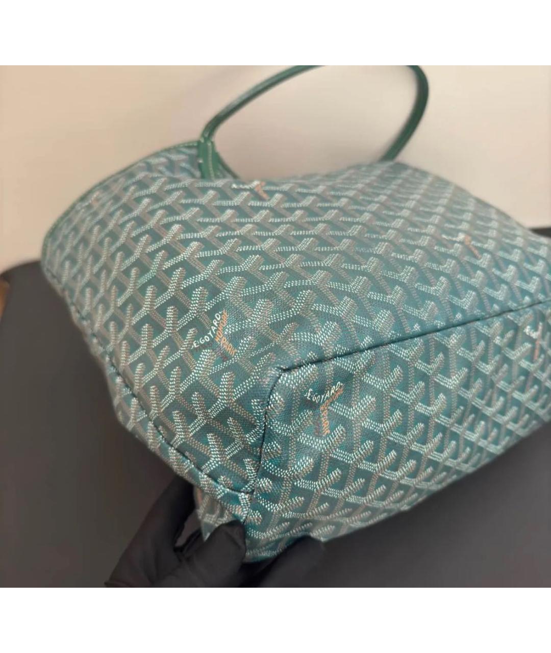 GOYARD Зеленая кожаная сумка тоут, фото 2