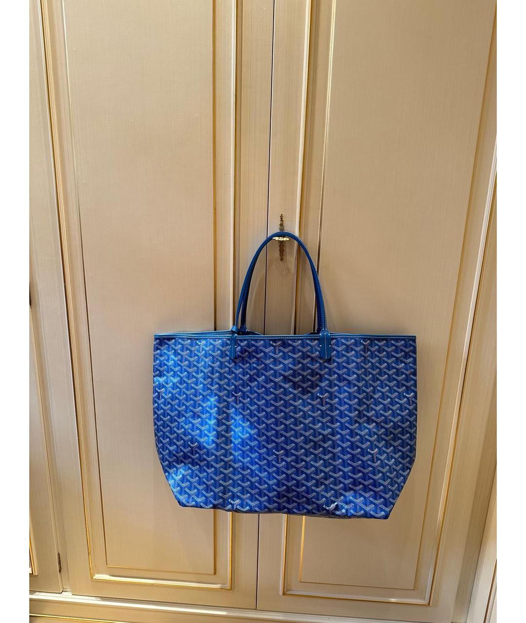 GOYARD Синяя кожаная сумка тоут, фото 3