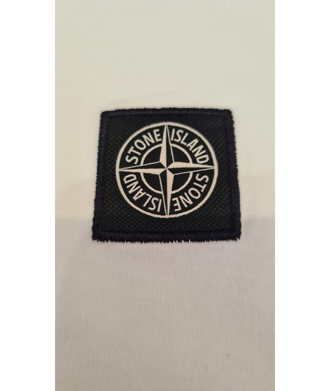 STONE ISLAND Белая хлопковая футболка, фото 5