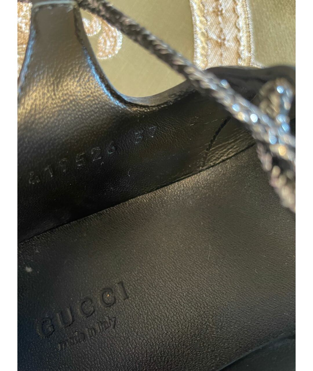 GUCCI Серебряные кожаные кроссовки, фото 5
