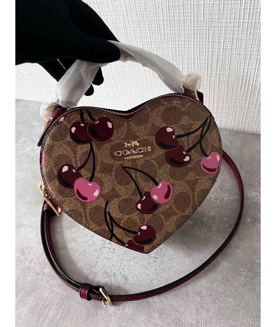 COACH Бордовая сумка с короткими ручками, фото 2