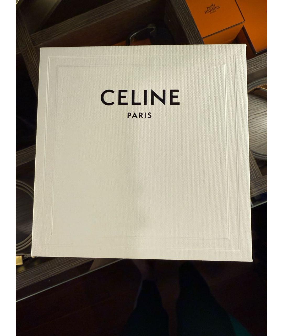 CELINE Коричневый кожаный ремень, фото 8