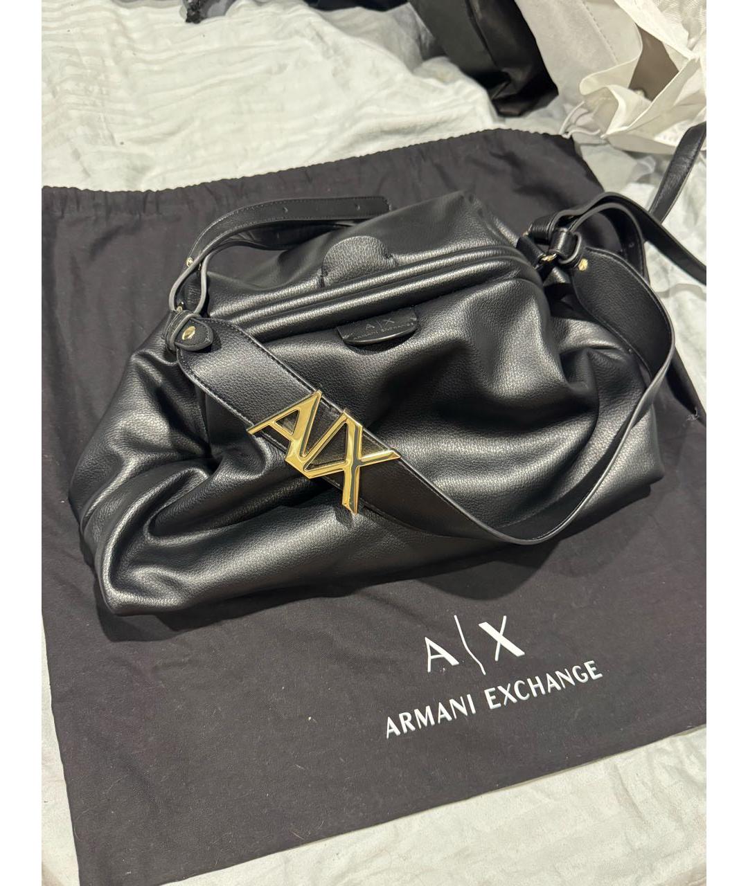 ARMANI EXCHANGE Черная сумка через плечо из искусственной кожи, фото 5