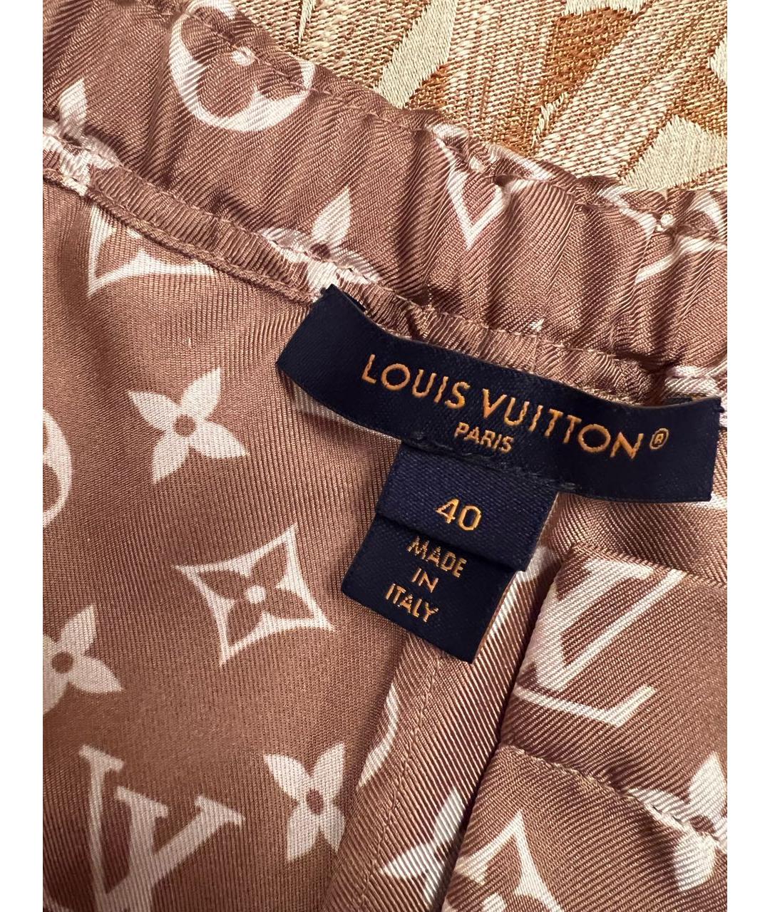 LOUIS VUITTON Бежевый шелковый костюм с брюками, фото 5