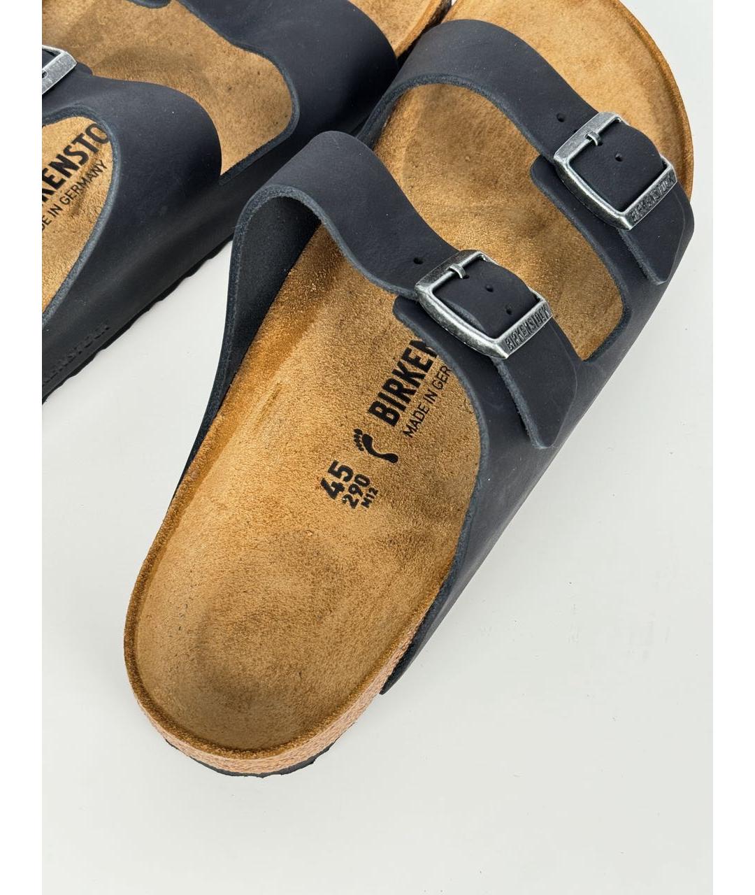 BIRKENSTOCK Черные нубуковые сандалии, фото 4