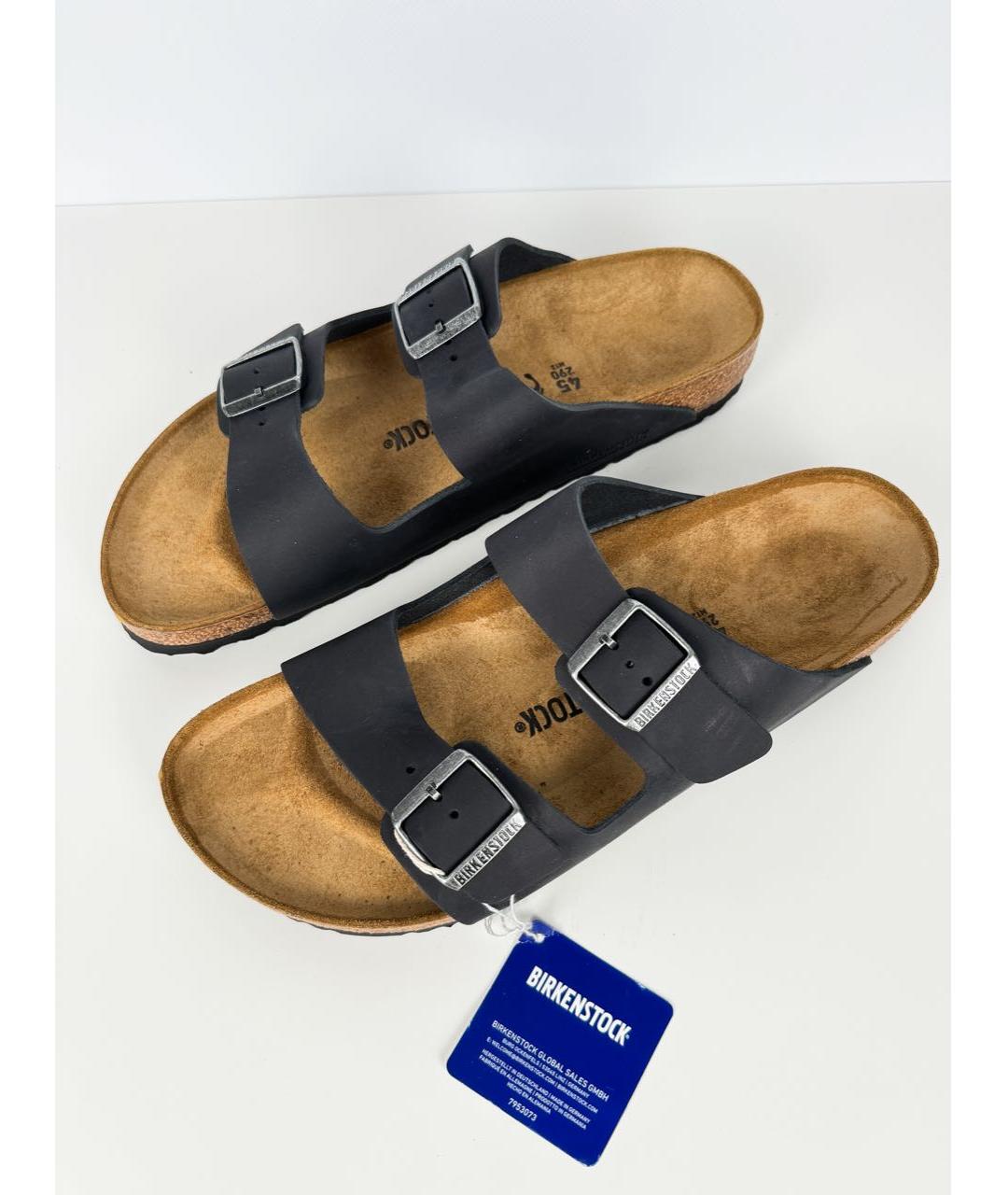 BIRKENSTOCK Черные нубуковые сандалии, фото 2