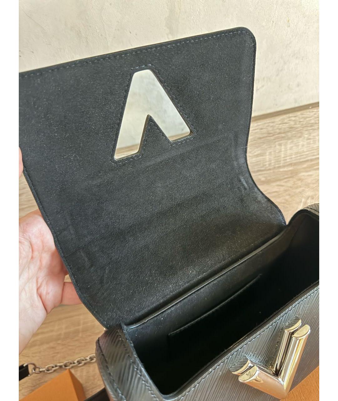 LOUIS VUITTON Черная кожаная сумка через плечо, фото 3