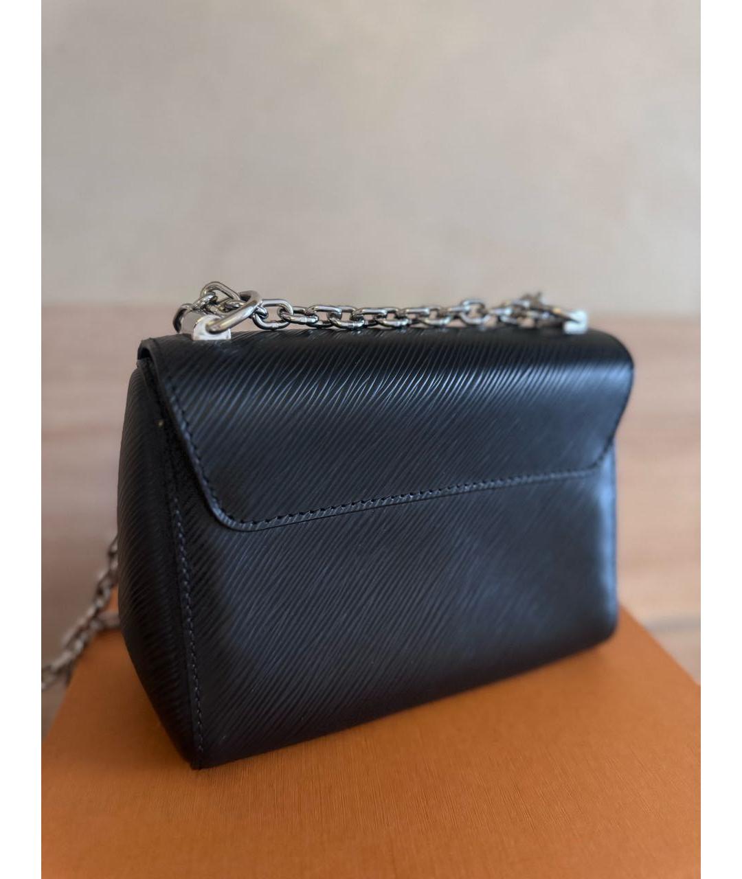 LOUIS VUITTON Черная кожаная сумка через плечо, фото 5