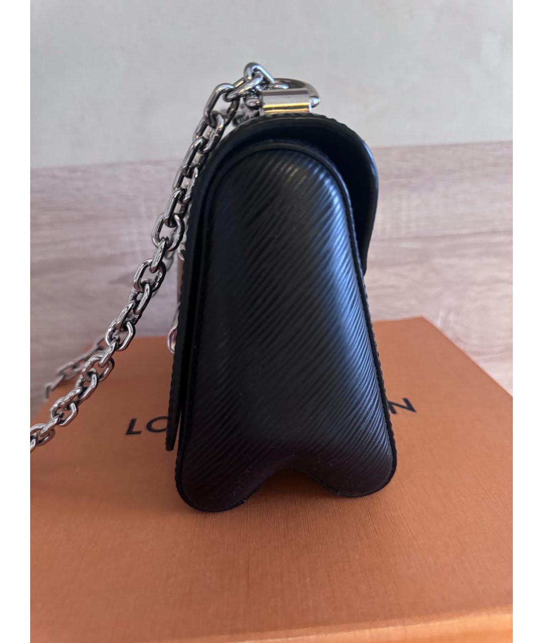 LOUIS VUITTON Черная кожаная сумка через плечо, фото 4