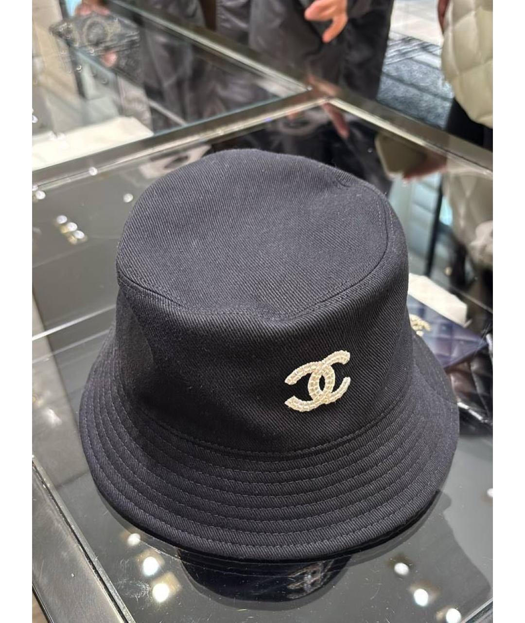 CHANEL Черная хлопковая панама, фото 2