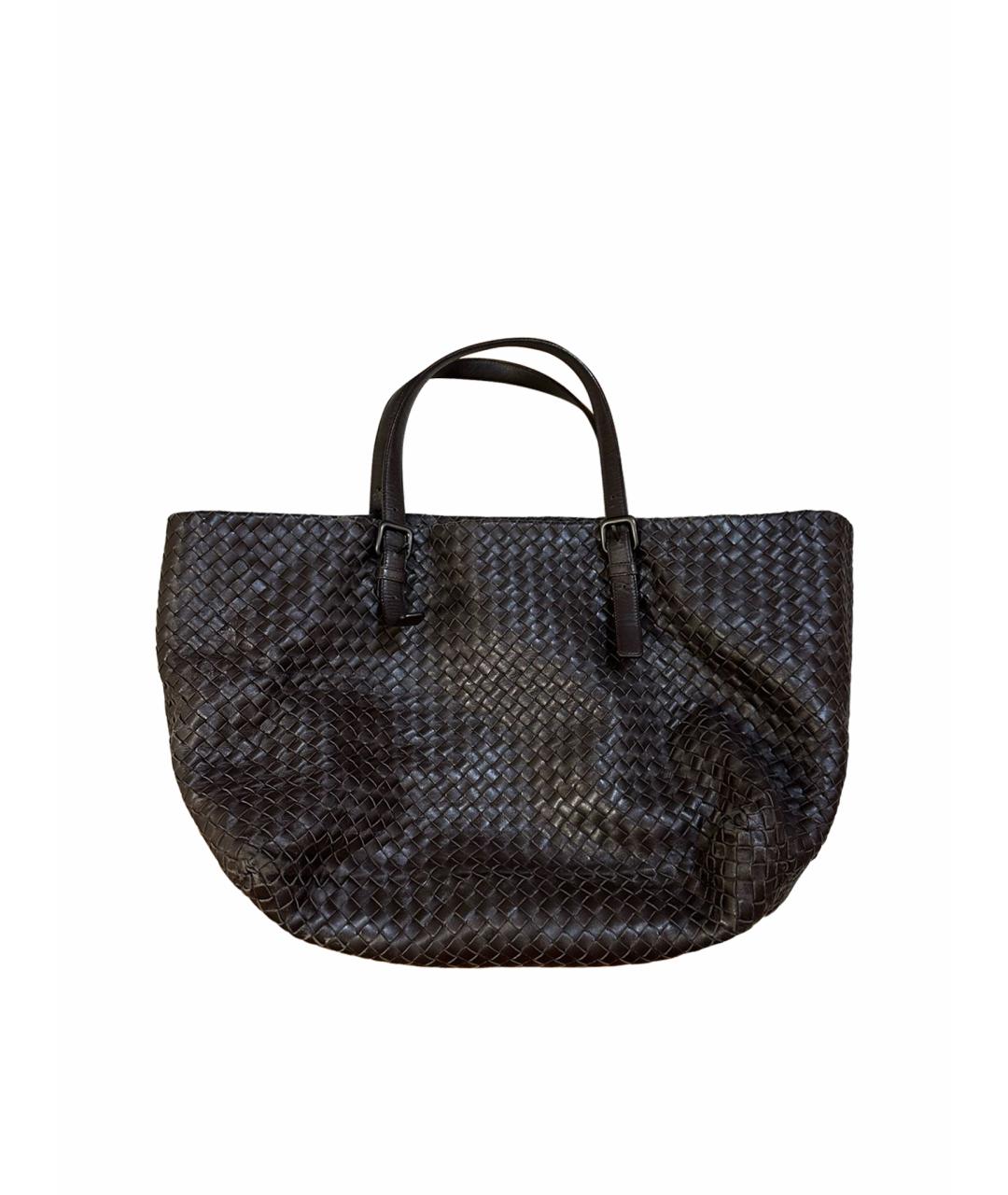 BOTTEGA VENETA Коричневая кожаная сумка тоут, фото 1