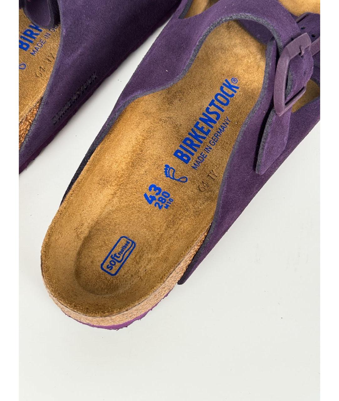 BIRKENSTOCK Фиолетовые замшевые сандалии, фото 4