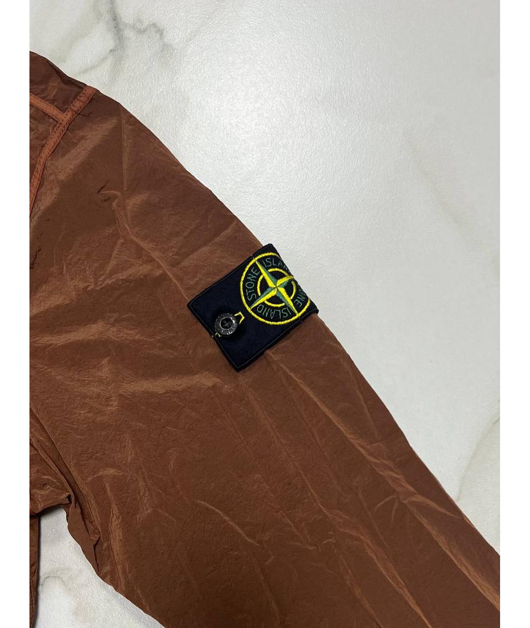 STONE ISLAND Коричневая полиамидовая куртка, фото 3