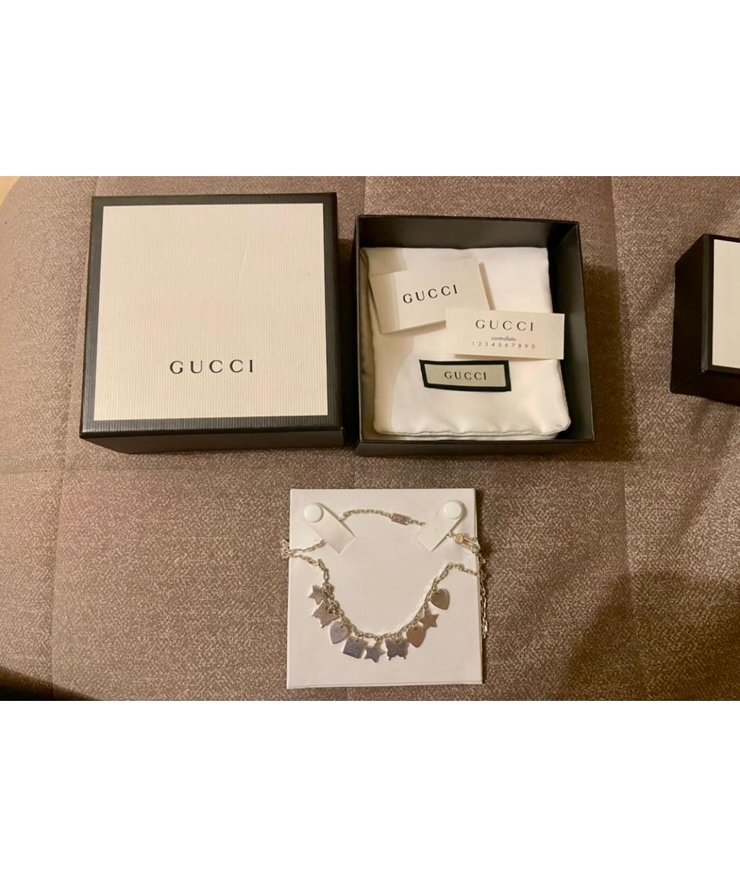 GUCCI Серебряное серебряное колье, фото 2