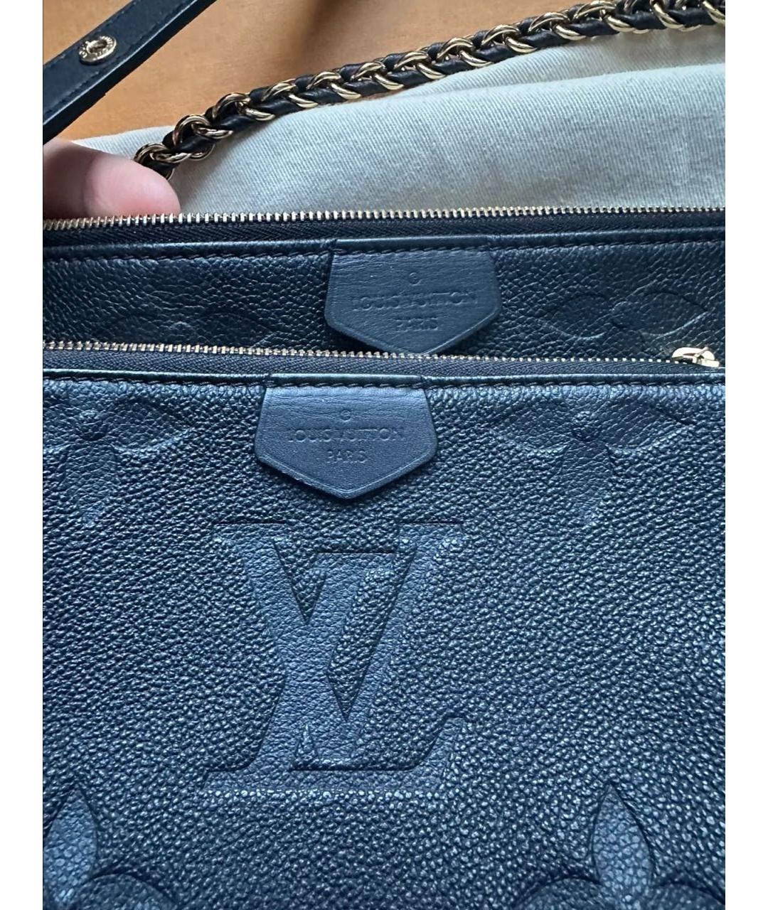 LOUIS VUITTON Черная кожаная сумка через плечо, фото 7