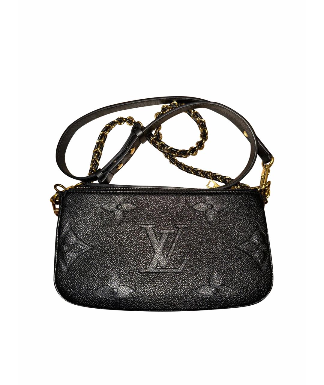 LOUIS VUITTON Черная кожаная сумка через плечо, фото 1