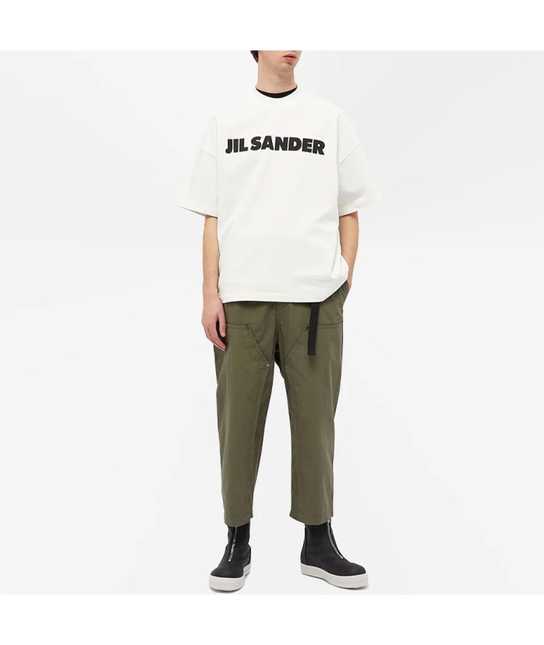 JIL SANDER Белая хлопковая футболка, фото 2