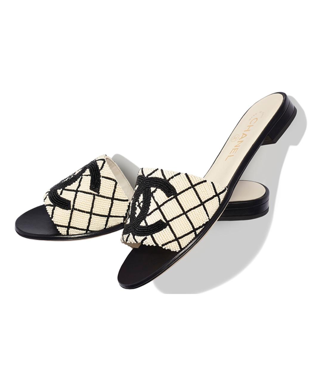 CHANEL Белые шлепанцы, фото 4