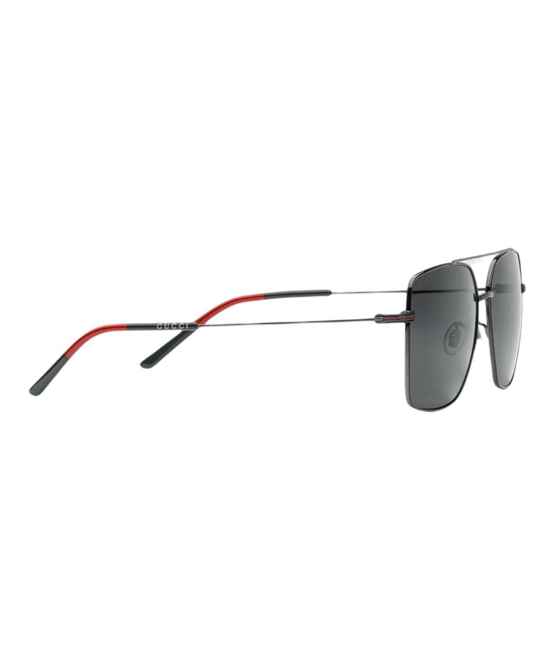 GUCCI Черные металлические солнцезащитные очки, фото 3