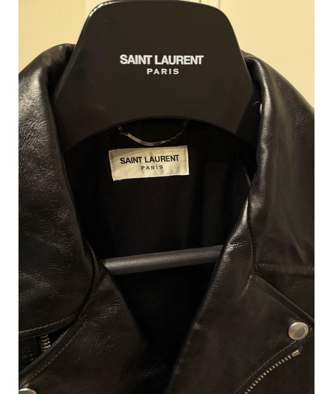 SAINT LAURENT Черная кожаная куртка, фото 3