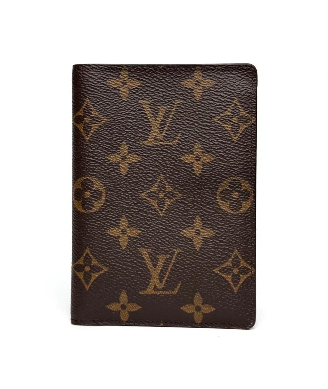 LOUIS VUITTON Коричневый кожаный кошелек, фото 1