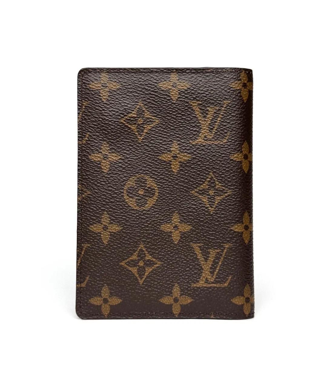 LOUIS VUITTON Коричневый кожаный кошелек, фото 2