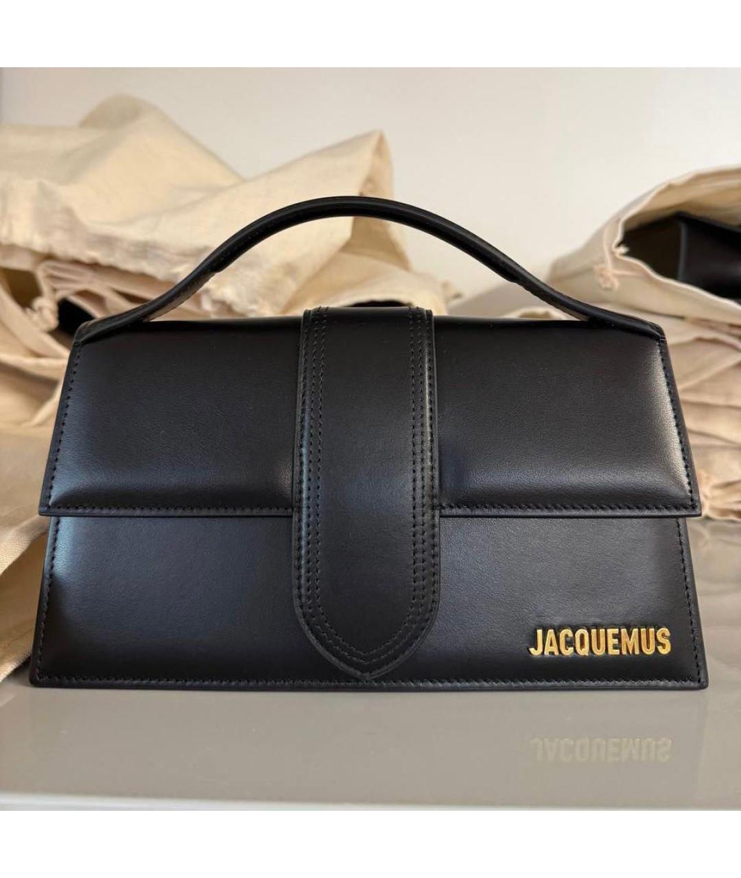 JACQUEMUS Черная кожаная сумка через плечо, фото 7