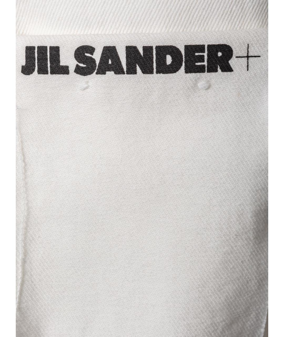 JIL SANDER Белые хлопковые прямые джинсы, фото 3