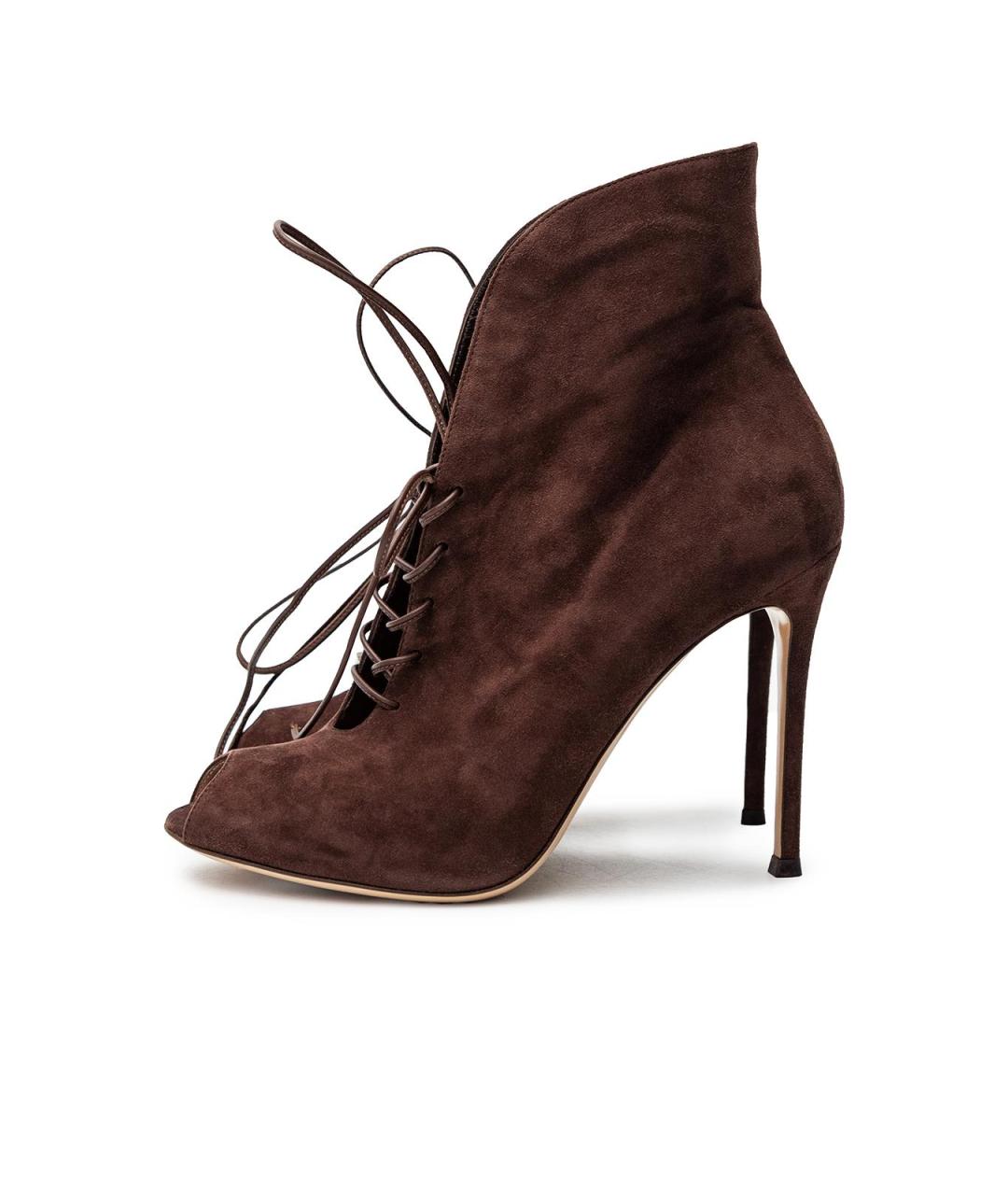 GIANVITO ROSSI Коричневые замшевые ботильоны, фото 6