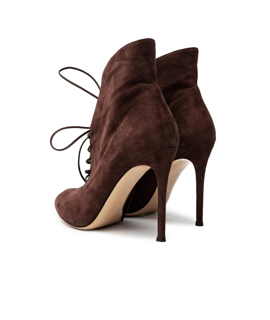 GIANVITO ROSSI Коричневые замшевые ботильоны, фото 5