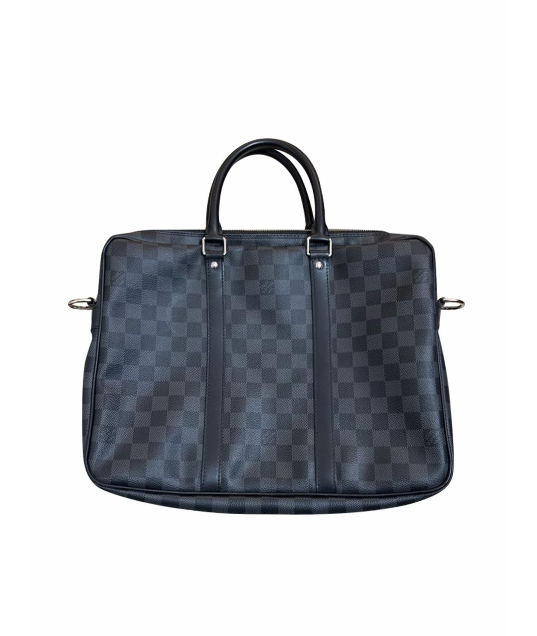 LOUIS VUITTON Черный кожаный портфель, фото 1