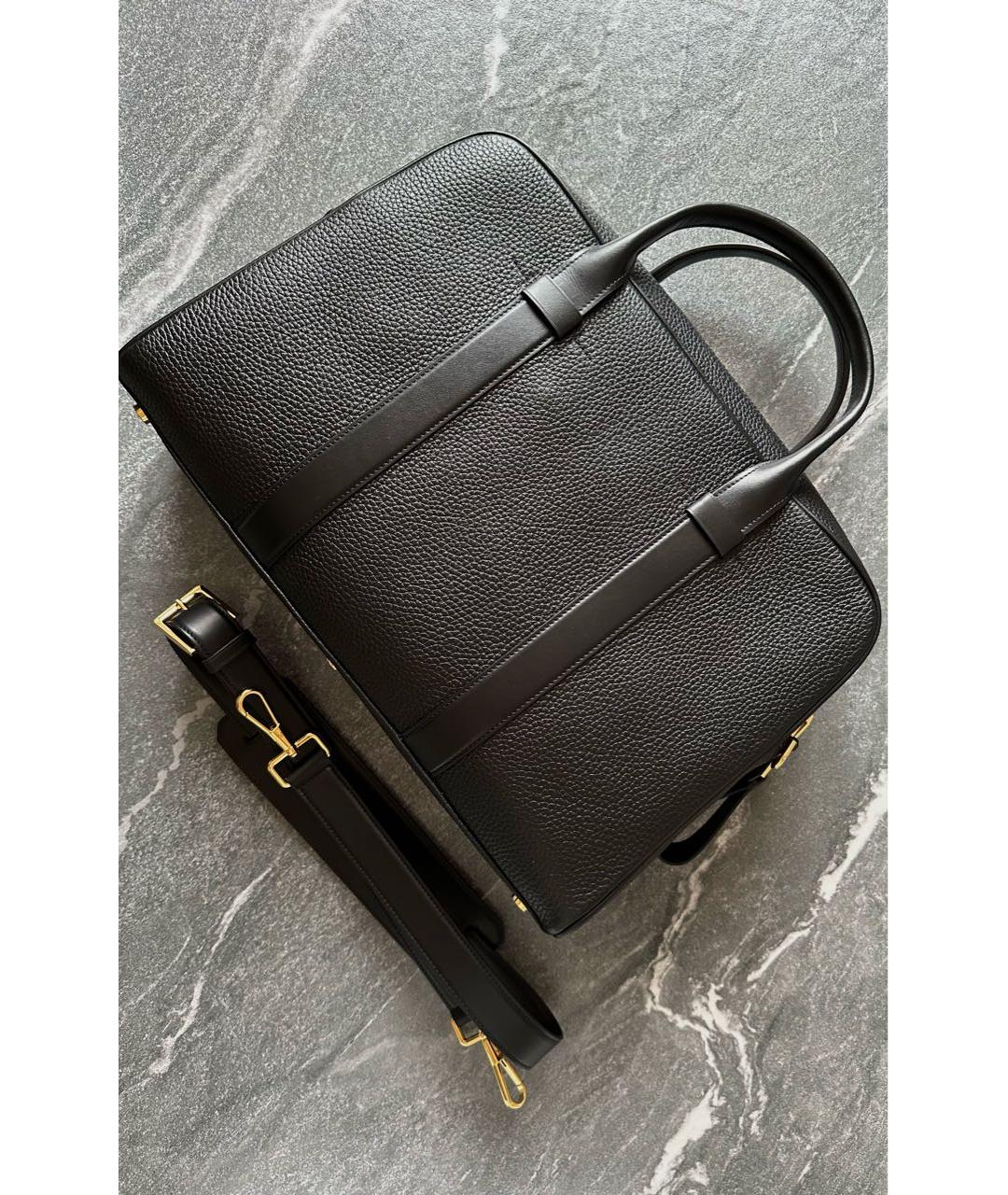 TOM FORD Черный кожаный портфель, фото 4