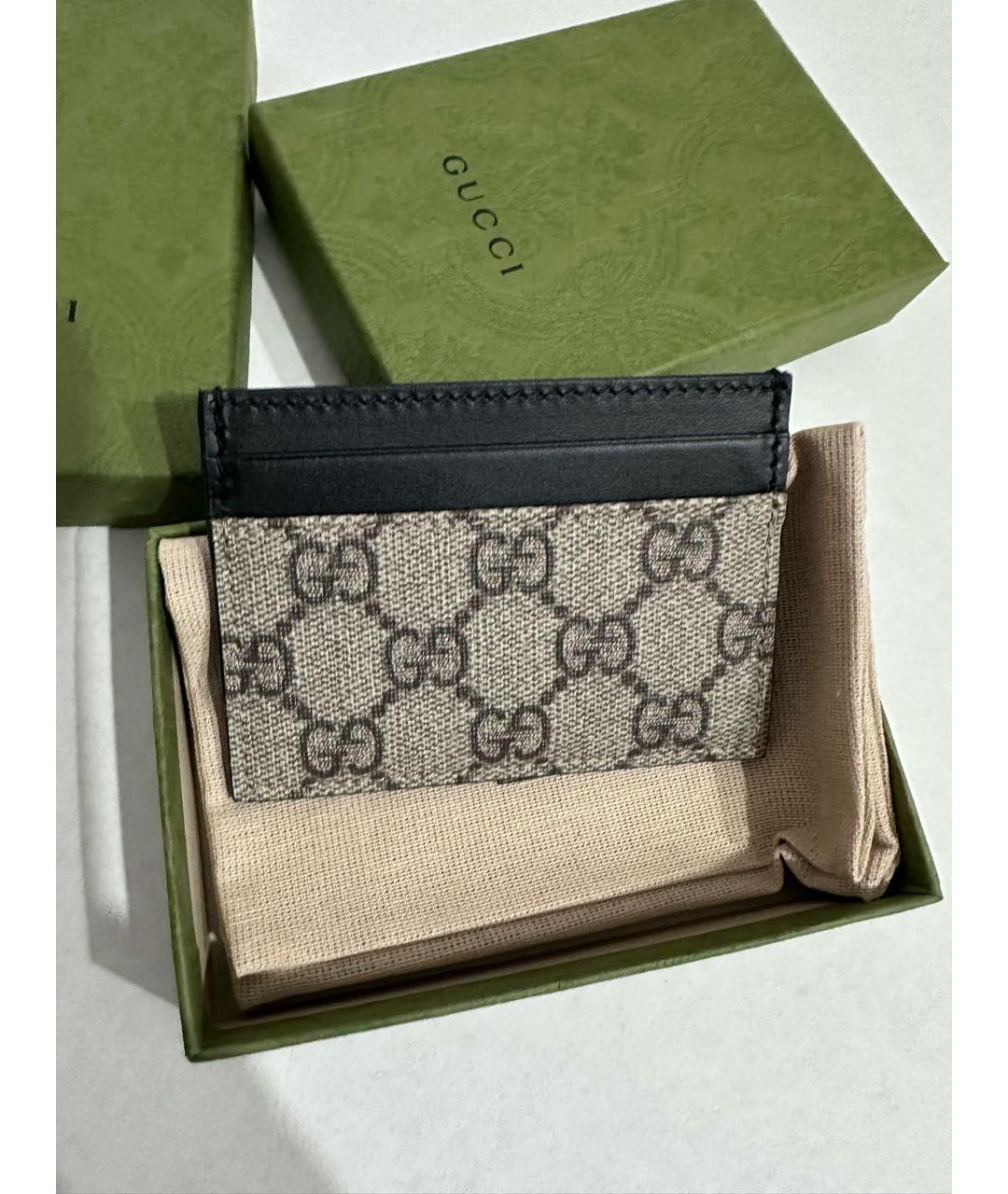 GUCCI Серый кожаный кардхолдер, фото 2