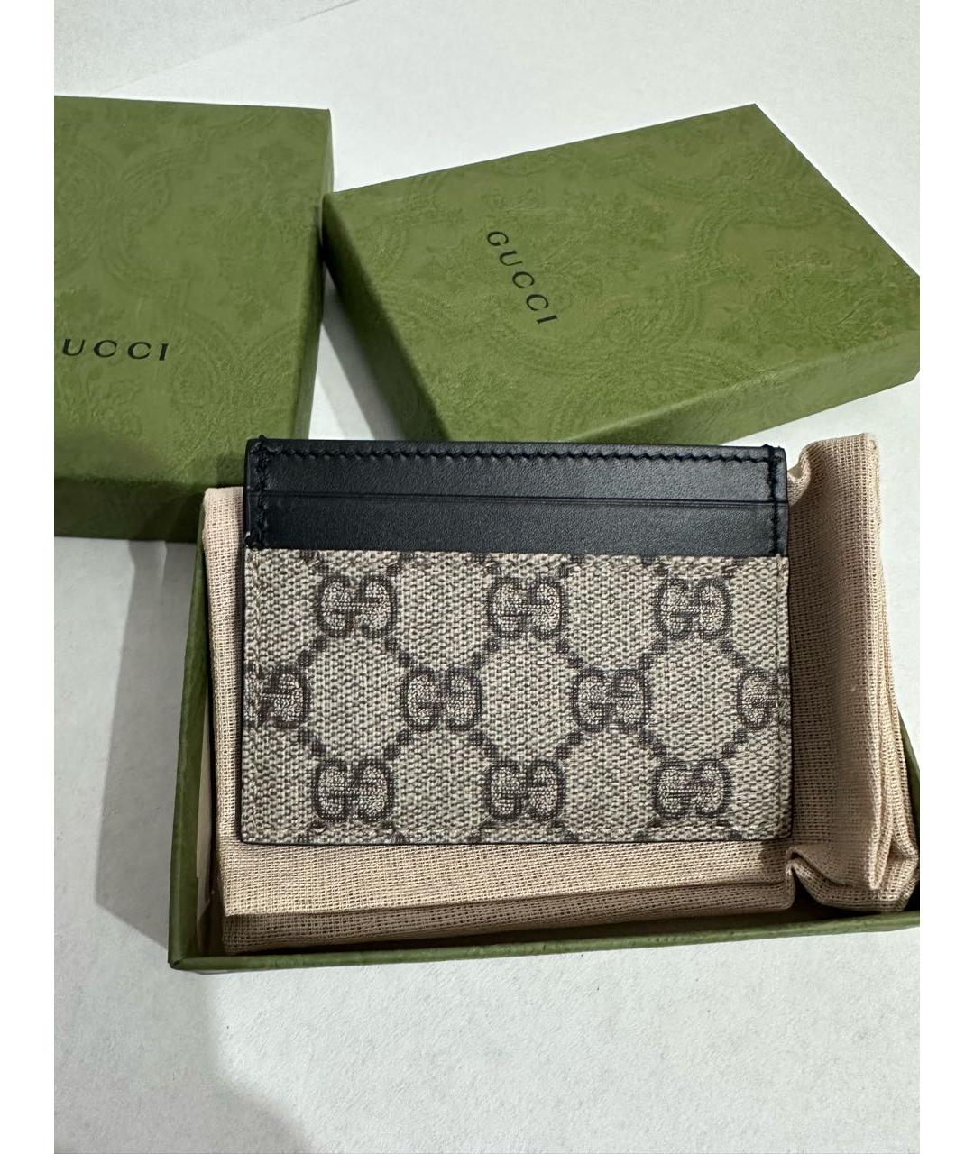 GUCCI Серый кожаный кардхолдер, фото 5