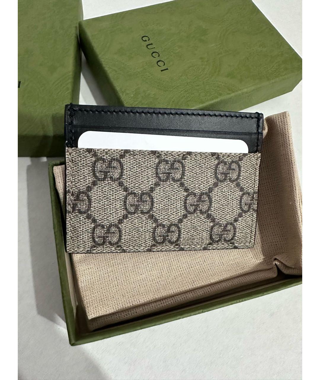 GUCCI Серый кожаный кардхолдер, фото 3